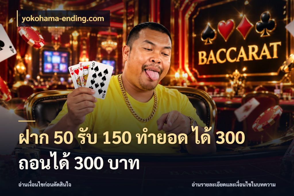 ฝาก 50 รับ 150 ทํายอด ได้ 300 ถอนได้ 300 บาท yokohama-ending.com จับคู่โบนัสกับสไตล์เกมที่ชอบ