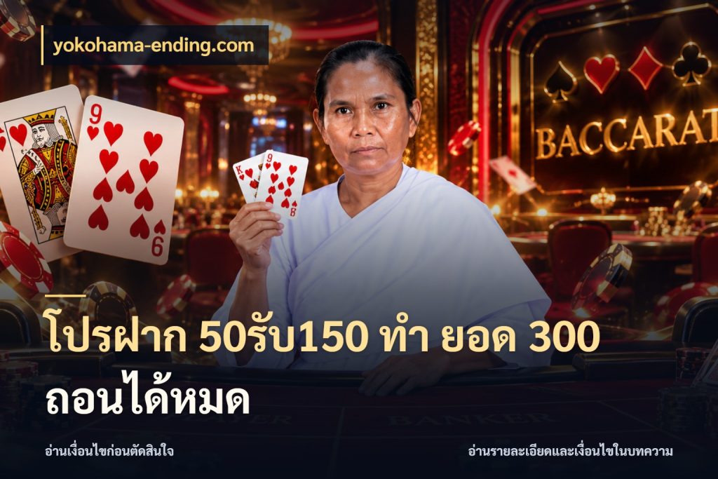 โปรฝาก 50รับ150 ทํา ยอด 300 ถอนได้หมด โปรยอดรับที่สายเกมสนใจ ในมุม yokohama-ending.com