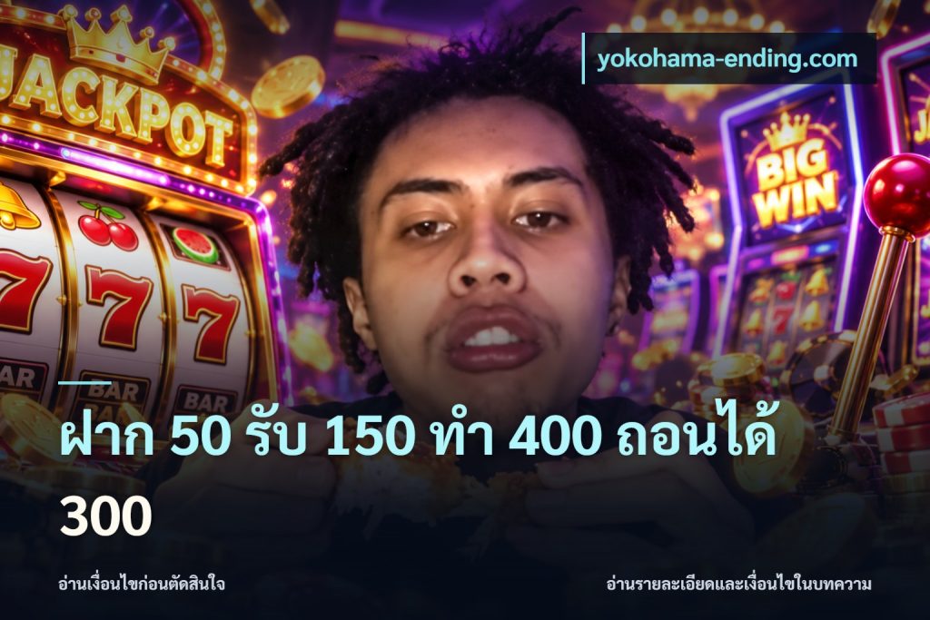 ฝาก 50 รับ 150 ทํา 400 ถอนได้ 300