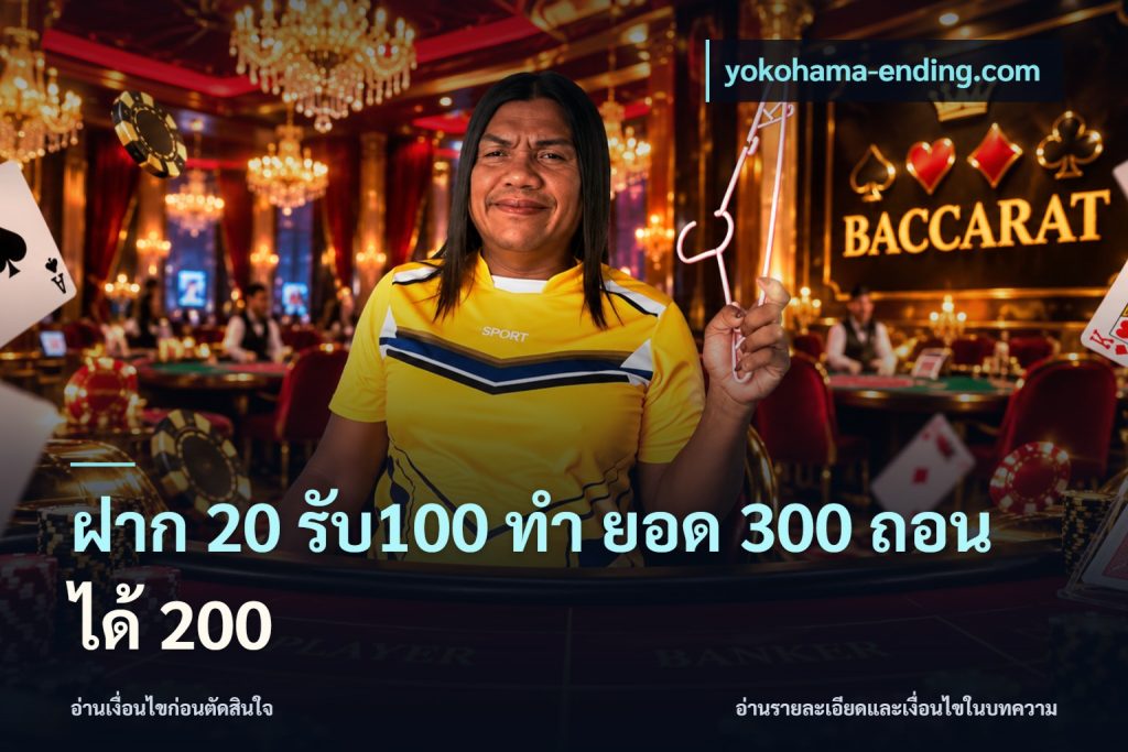 ฝาก 20 รับ100 ทํา ยอด 300 ถอนได้ 200