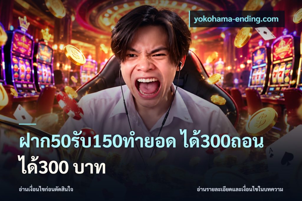 ฝาก50รับ150ทํายอด ได้300ถอนได้300 บาท