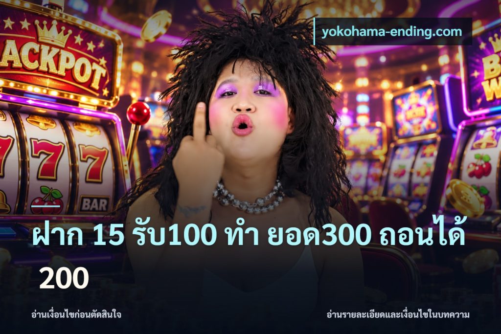 ฝาก 15 รับ100 ทํา ยอด300 ถอนได้ 200