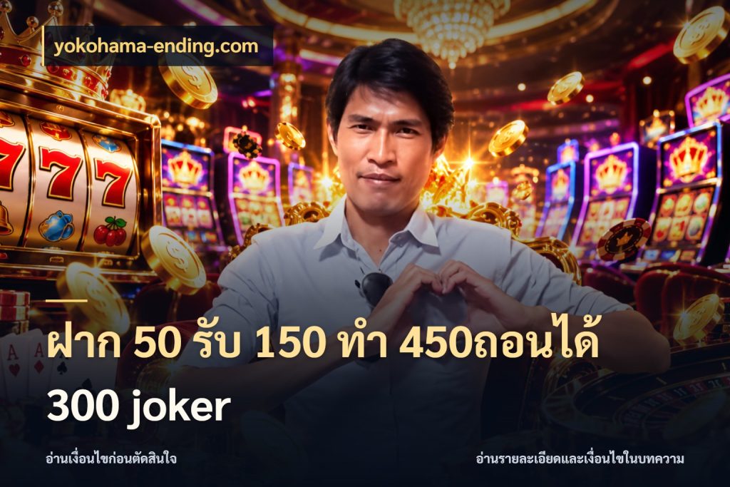 ฝาก 50 รับ 150 ทํา 450ถอนได้ 300 joker เปิดมุมโปรให้เข้ากับเกมแนวโปรด กับ yokohama-ending.com