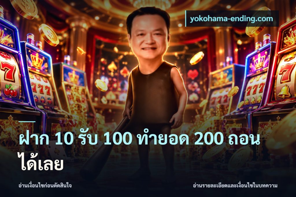 ฝาก 10 รับ 100 ทำยอด 200 ถอนได้เลย