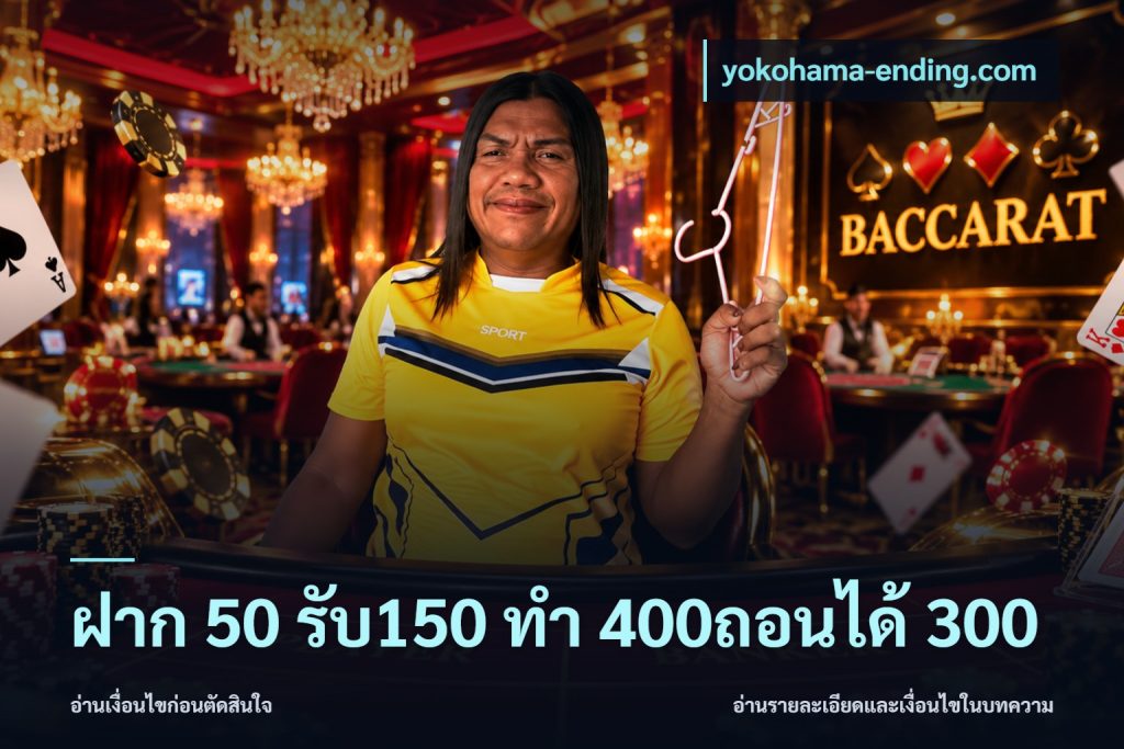 ฝาก 50 รับ150 ทํา 400ถอนได้ 300